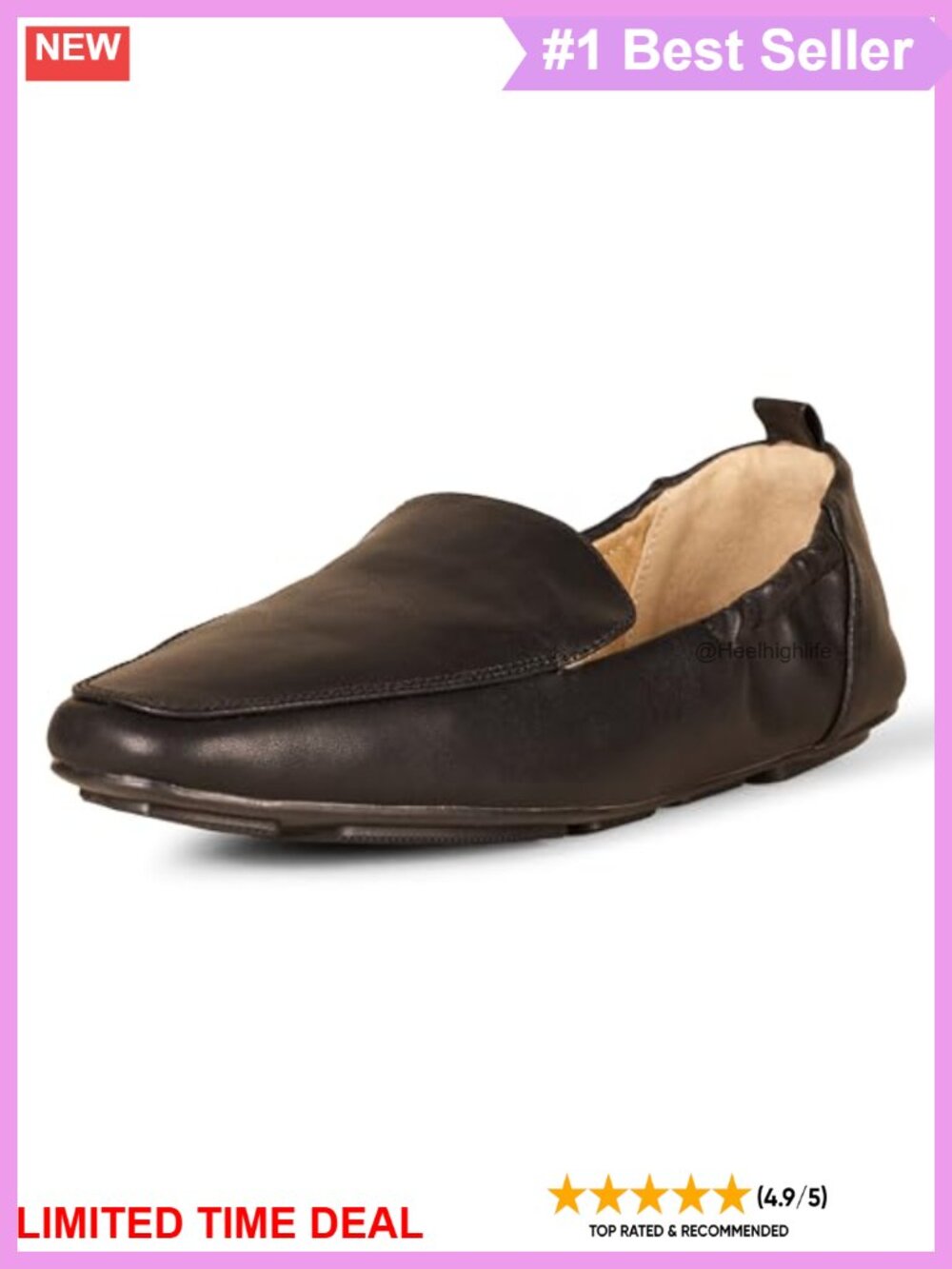 Square Toe Soft Slip On Loafer Faux Calfskin Memory Foam Comfort Flat